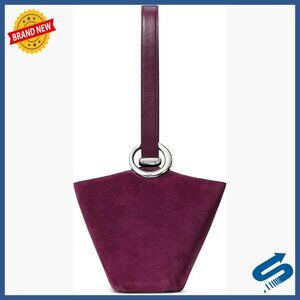 Suede Mini Bucket Bag with Adjustable Strap, 13.6x13.4 Inches